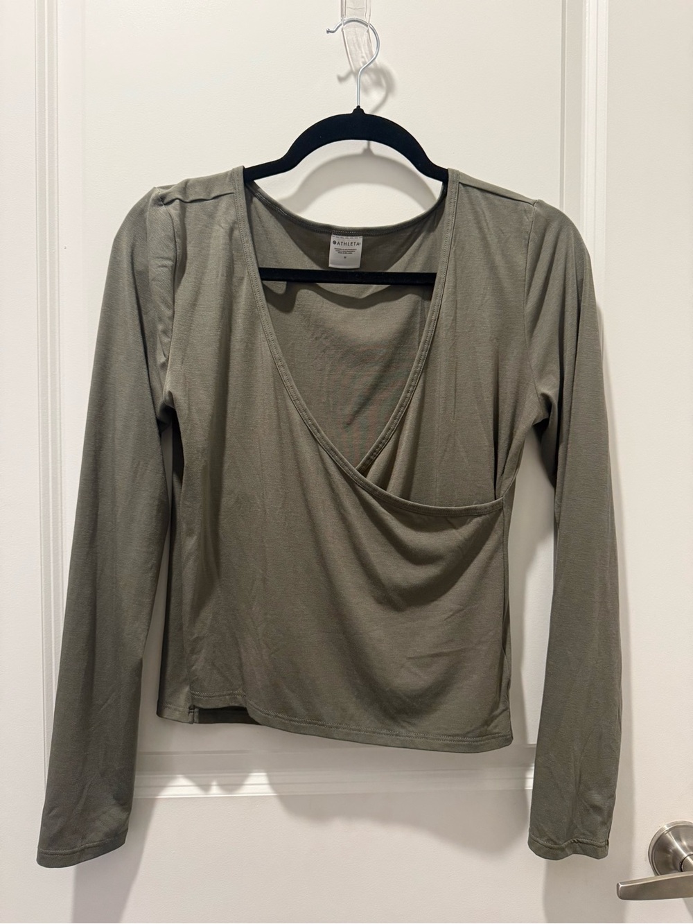 Athleta Transcend Wrap Top Long Sleeve Green